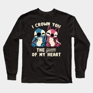 I Crown You The Queen Of My Heart Cute Lover Gift Long Sleeve T-Shirt